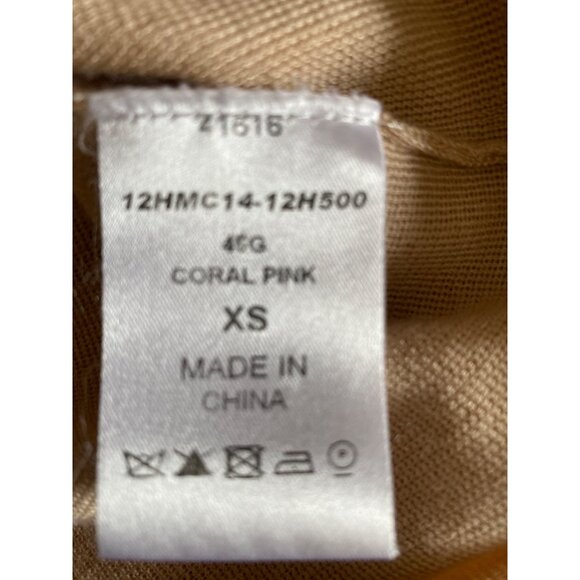 Women's Chloe Coral Pink V Neck Cashmere and Silk Cardigan With Pockets XS - Picture 6 of 7